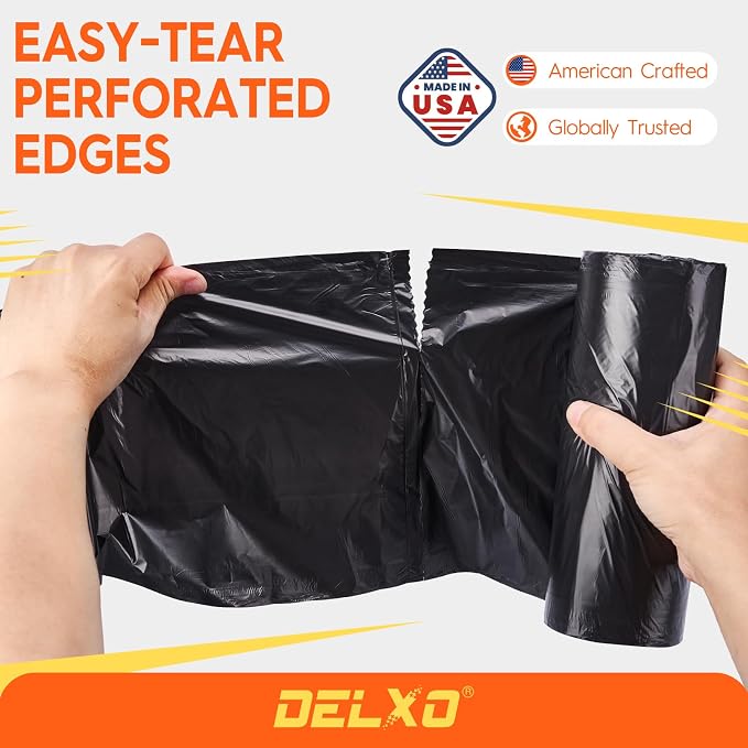 Delxo 55-60 Gallon Trash Bags, 38×58' Large Black Garbage Bags | 0.9 Mil Trash - Image 5