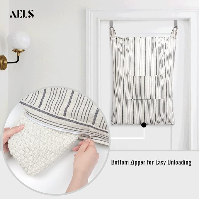AELS Farmhouse Hanging Laundry Hamper - Image 2