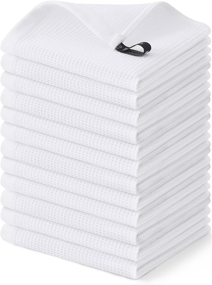 Homaxy 100% Cotton Waffle Weave Dish Cloths, 12 Pack by Homaxy
