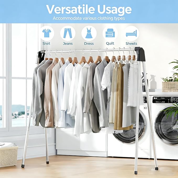 APEXCHASER 55" L Stainless Steel Clothes Drying Rack - Image 3