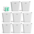 JOYMOOP Slim Trash Can 8-Pack, 2.2 Gallon Plastic Wastebasket by JOYMOOP