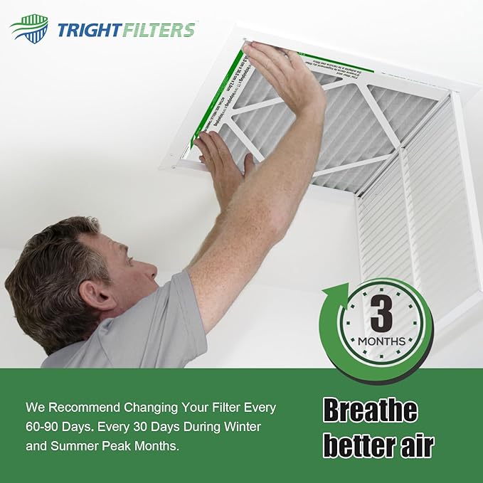 20x25x1 Air Filter 4 Pack, MERV 8 Pleated Dust Defense Air Filters Replacement Air Conditioner HVAC AC Furnace Filter, Durable and Lightweight