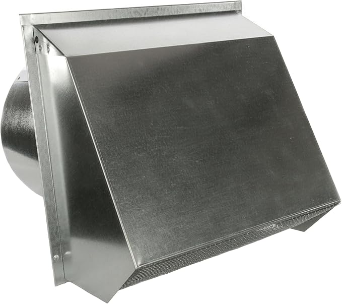 RDP Hooded Wall Vent with Screen and Damper (10 Inch, Galvanized)