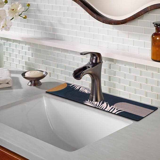 Sink Faucet Absorbing Mat, 2 Pack Drying Mat Around Faucet Sink Splash Guard - Image 6