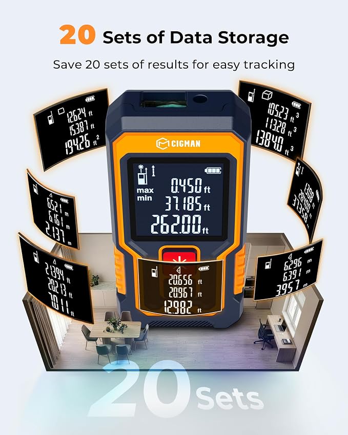 CIGMAN Mini Laser Measuring Tool, 262Ft Laser Tape Measure - Image 7