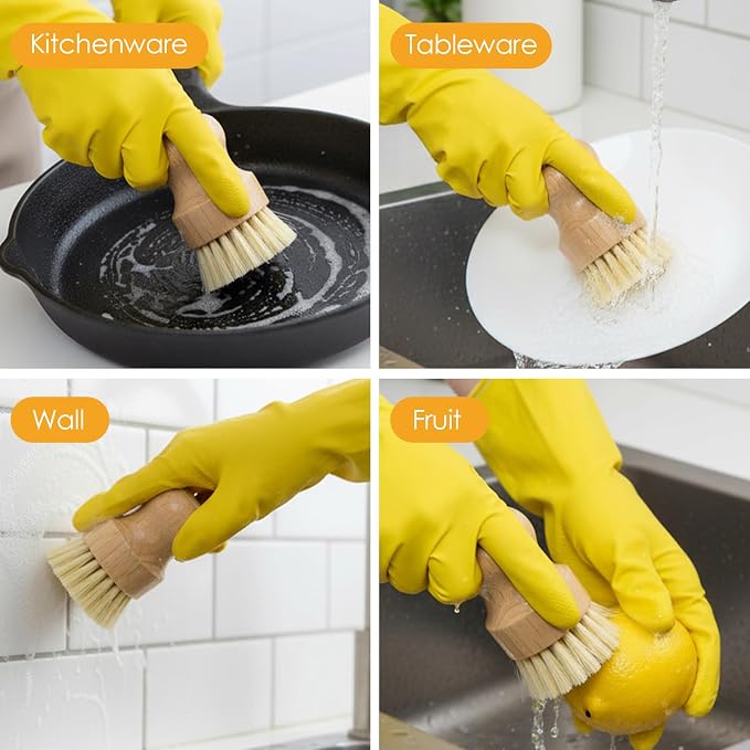 Molain 10 Pack Bamboo Dish Brush Set, Natural Dish Scrub Brush - Image 5