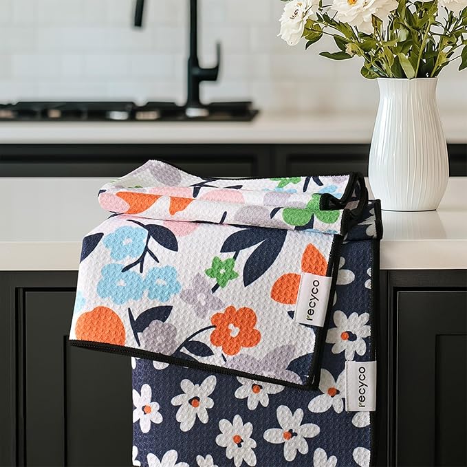 RECYCO Waffle Kitchen Towel Set of 2 by RECYCOHOMECOLLECTION