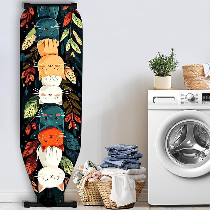 Nuxovilar Stacked Cats Leaves Ironing Board Cover 15x54 Polyester - Image 3