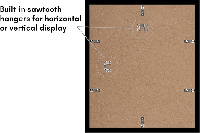 Americanflat 12x14 Picture Frame with Polished Plexiglass - Set of 5 - Use as 9x11 Frame with Mat or Display 12x14 Photo Without Mat - Galleria Collection - Picture Frames for Wall Display - Black