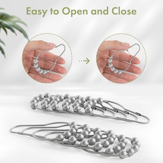 Shower Curtain Hooks, Decorative Shower Curtain Hooks Rust Proof Stainless - Image 5
