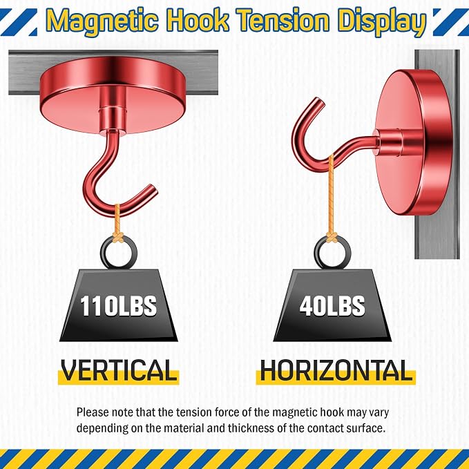 FINDMAG Magnetic Hooks for Cruise Cabins, 110lbs Magnetic Hooks - Image 6