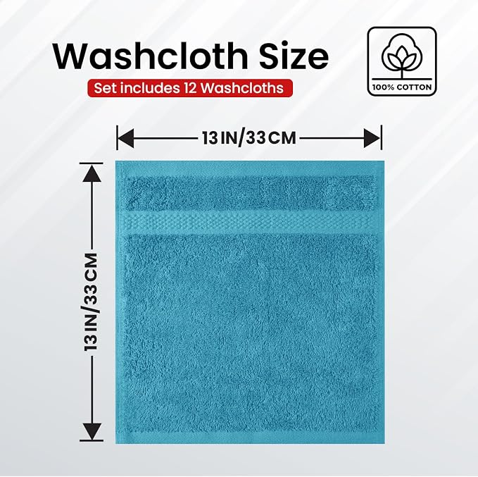 Infinitee Xclusives 100% Cotton Luxury Wash Cloths - Image 3