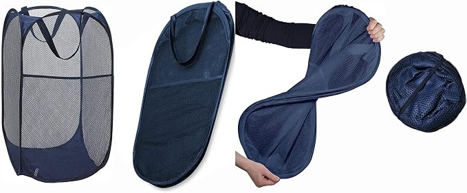 2 Pack Pop Up Laundry Hampers, Collapsible Mesh Laundry Basket, Foldable - Image 7