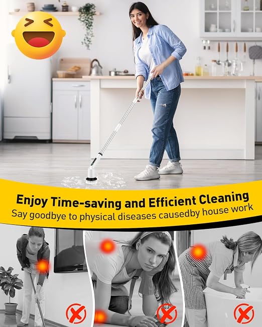 Electric Spin Scrubber for Bathroom, Shower Scrubber - Image 2