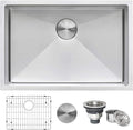 Ruvati 26-inch Undermount 16 Gauge Tight Radius Stainless Steel Kitchen Sink Single Bowl - RVH7126