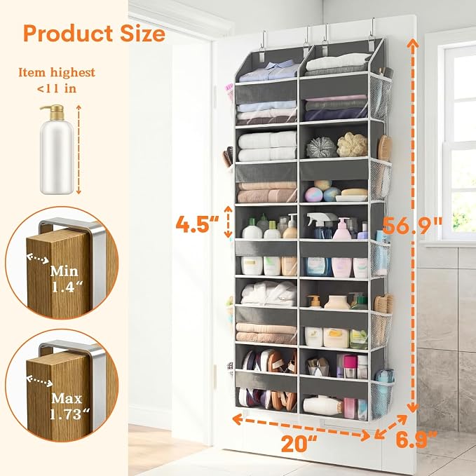 5-Tier Over Door Organizer, 10-Compartment Wide Storage Rack | 20" wide - Image 4