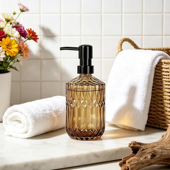 Amber Glass Soap Dispenser - Image 7