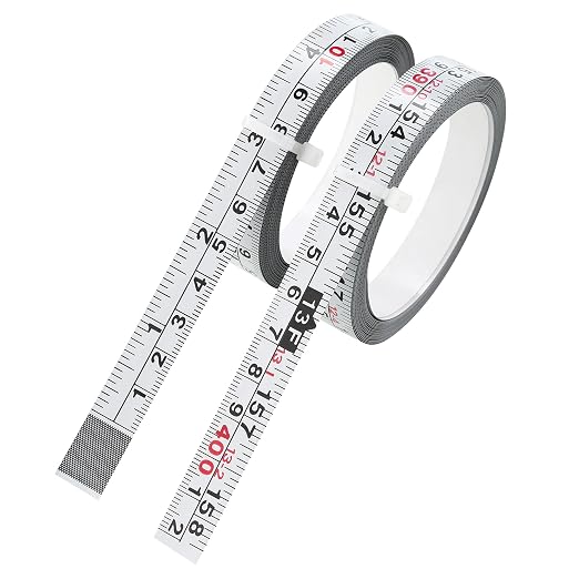 2-Pack Steel Self-Adhesive Measuring Tape, Imperial & Metric Stick-on Ruler by Jwodo