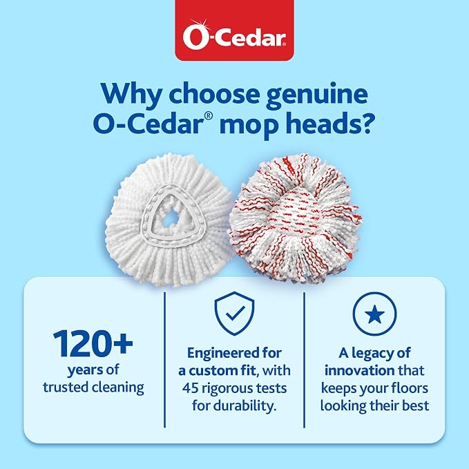 O-Cedar EasyWring Deep Clean Refill | 40% More Cleaning Power | Microfiber Mop - Image 7