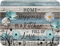 Daisy Floral Dish Drying Mat 18x24 Inches Rustic Wood Microfiber Absorbent by Giwawa