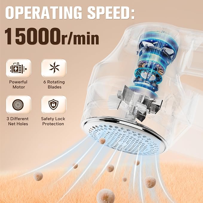 DBC Fabric Shaver with Seperate Lint Box, LED Display, 15000r/Min Powerful Motor - Image 3