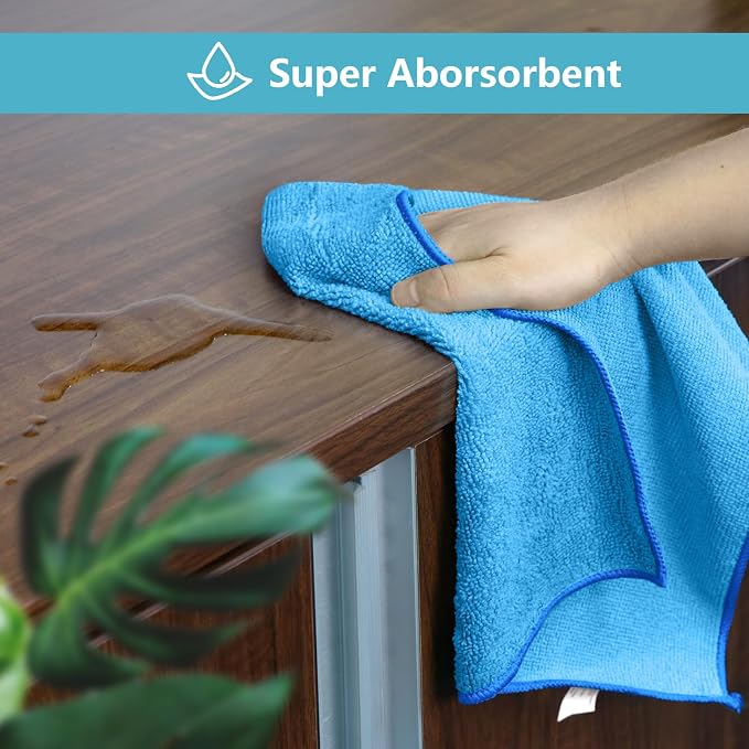 HOMEXCEL 100PK Microfiber Cleaning Cloth, Cleaning Rag - Image 3