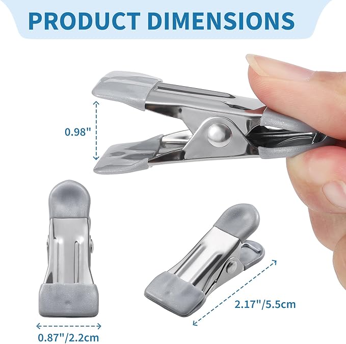 Clothes Pins Heavy Duty Out Door 30 Pack, Chip Clips 2.17 Inch, Bag Clips - Image 3