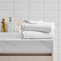 Peri Home 2 Piece Cotton Bath Towel Set, Embroidered, Sage Scallop by perihome