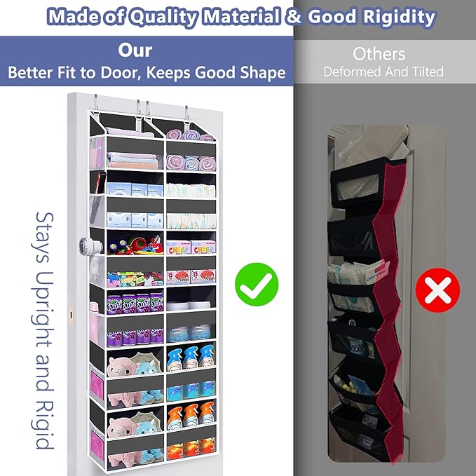 Heavy Duty Over The Door Organizer 6 Tiers, Extra Large Behind Door Storage of - Image 3