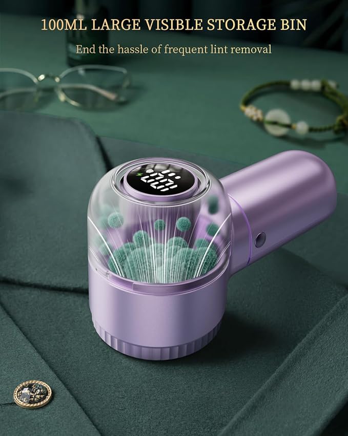 Fabric Shaver with Lint Brush, Large Lint Shaver with Digital Display | - Image 6