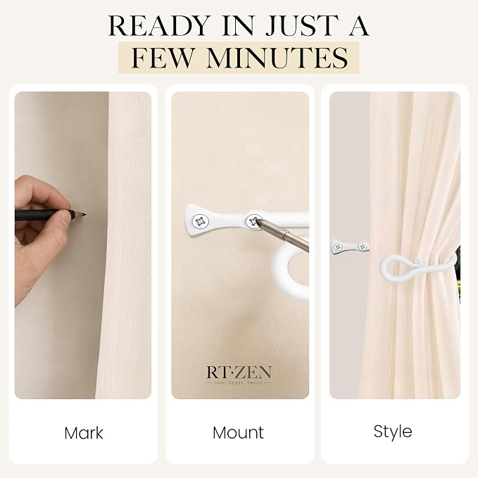 RTZEN Metal Curtain Tiebacks, Drapery Holders - Image 7