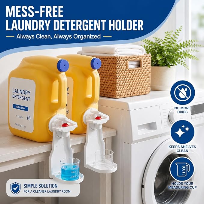 Laundry Detergent Dispenser Cup Holder, No Drip Laundry Detergent Holder - Image 6