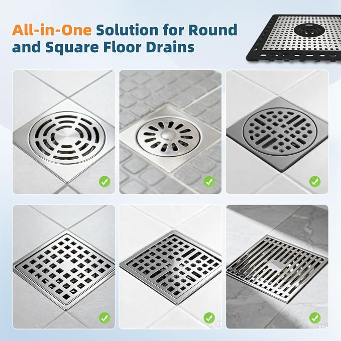 Hibbent 2 Pack Upgraded Shower Drain Hair Catcher, Shower Drain Cover - Image 8