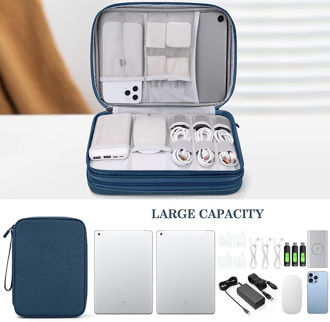 FYY Electronic Organizer, Travel Tech Pouch Bag, Extra Large, Waterproof - Image 6