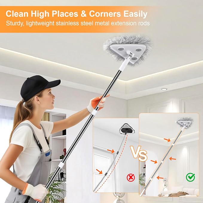 MUEE Window Squeegee with 78" Extension Pole, High Reach Window Cleaner | 78" - Image 3