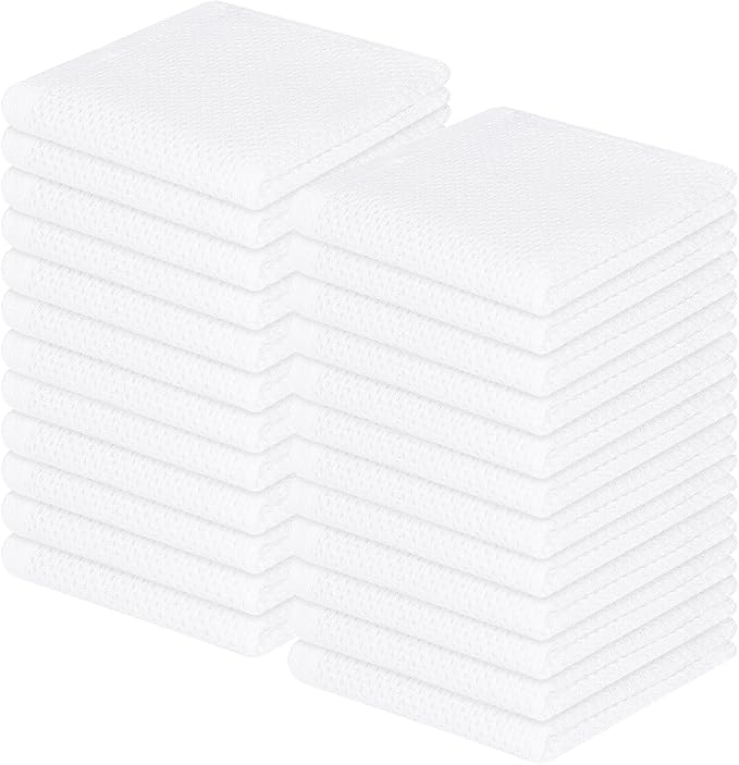 Homaxy 100% Cotton Waffle Weave Kitchen Dish Cloths 24-Pack, Ultra Soft by Homaxy