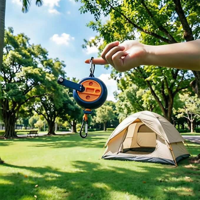 32 FT Portable Travel Clothesline, Retractable Camping Clothesline - Image 2