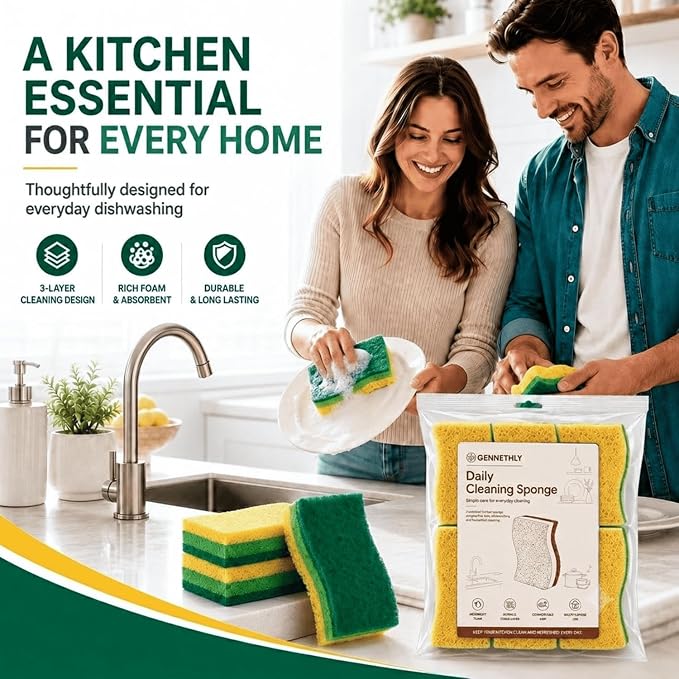 12 PCS Sponges Kitchen, Non Scratch Scrub Sponges - Image 9