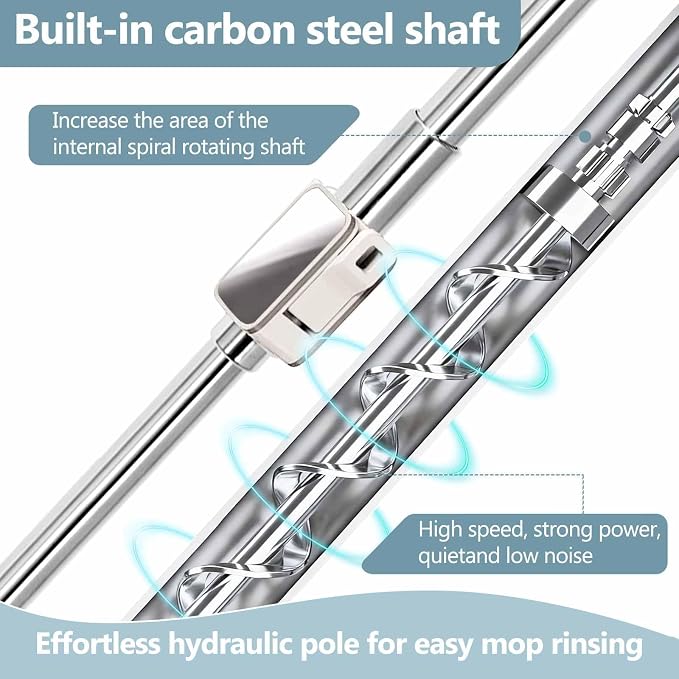Replaceable Handle for Rotating mop, 360° Rotation Adjustment, Wet Dusting Mop - Image 5