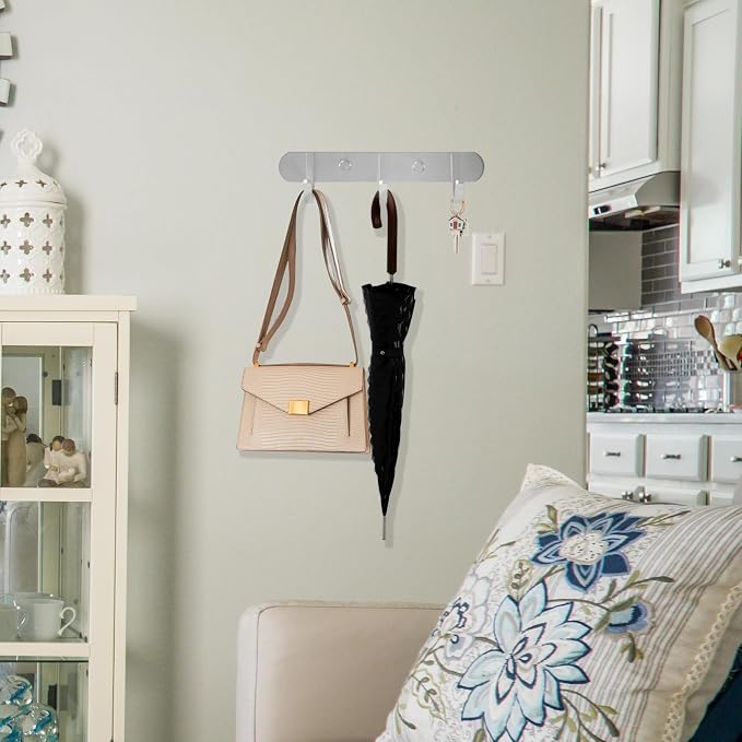 Coat Hook Rack Brushed Nickel - Image 5