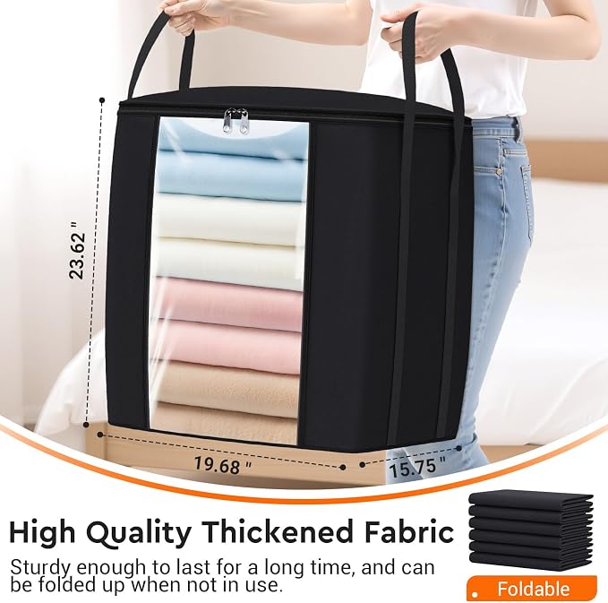 TasticTotes 120L Extra Large Blanket Clothes Storage Bags, 2 Pack | Foldable - Image 2