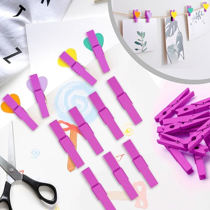50PCS Colored Wooden Clothespins 2.9 Inch Color Clothes Pins - Image 5