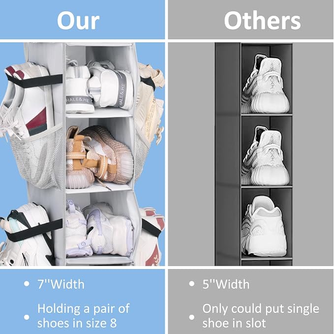 SLEEPING LAMB 8 Shelves Hanging Shoe Rack Hanger, Narrow Hanging Shoe Organizer - Image 3