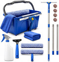 Window Cleaning Kit with Extendable Long Handle, Professional Window Squeegee & by MEKEET