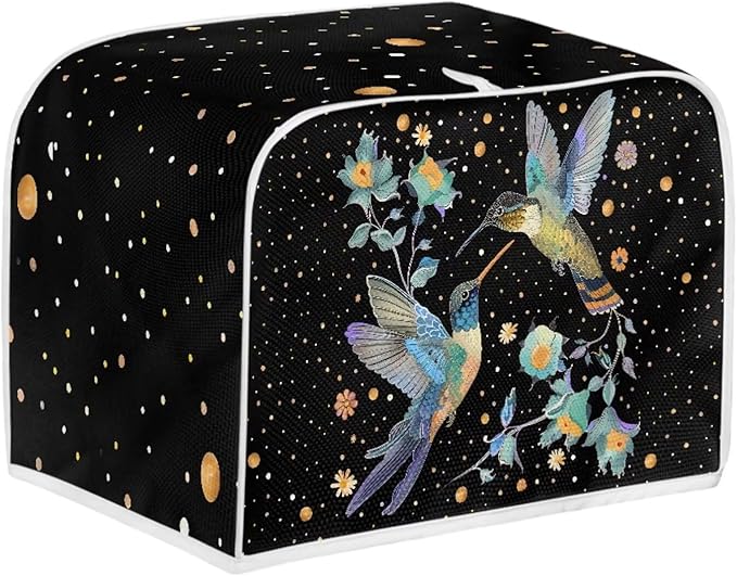 Hummingbirds Print 4 Slice Toaster Cover Waterproof Toaster Dust Cover Fingerprint Protection for Kitchen Small Appliance