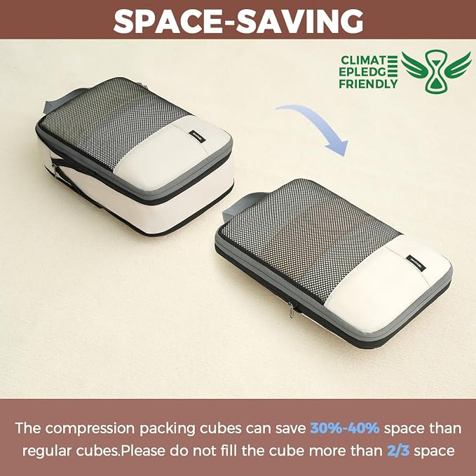 BAGAIL 4 Set/6 Set/8 Set Compression Packing Cubes Travel Accessories - Image 7