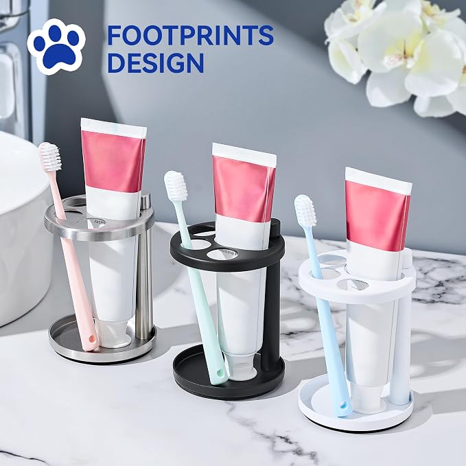 Toothbrush & Toothpaste Holder for Bathroom Countertop, Metal Electric - Image 4