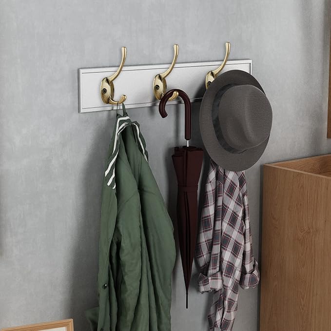 IBosins 32 Pack Antique Brass Double Coat Hooks Wall Mounted - Image 5