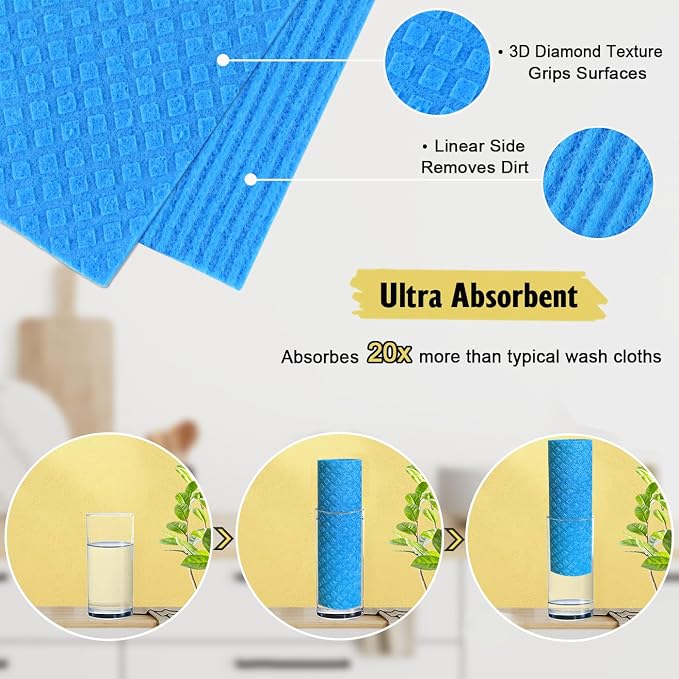 MoLKENE Swedish Dishcloths for Kitchen, 10 Pack Reusable Paper Towels, - Image 3