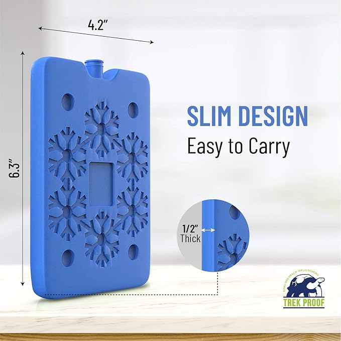 TrekProof Ice Packs for Lunch boxes and Coolers | Bento Lunch Box Ice Packs, Cooler Bag for Work, School, Picnic or Camping | Reusable Small Freezer Pack, Adult and Kid Friendly